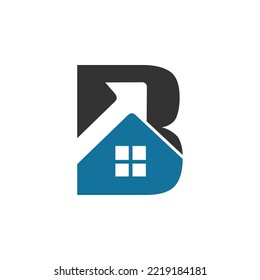 B letter home logo design. Vector image