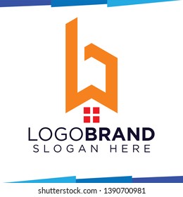 B Letter home logo vector template