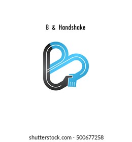 B- letter icon abstract logo design vector template.Business offer,partnership icon.Vector illustration