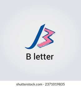 B Letter Icon Design Single Isolated Logo Design Brand Corporate Identity Various Colors Editable Template Vector Monogram Emblem Illustration Branding on Light Gradient Background