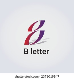 B Letter Icon Design Single Isolated Logo Design Brand Corporate Identity Various Colors Editable Template Vector Monogram Emblem Illustration Branding on Light Gradient Background