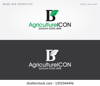 B Letter icon. B Modern agriculture letter logo.