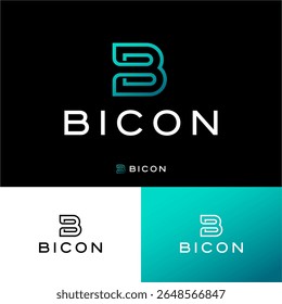 B letter icon. B monogram consists of intertwined thin lines. Identity, corporate logo.