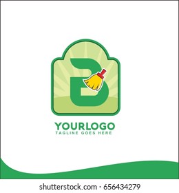 B letter illustration logo for a cleaning service. Vector brush for advertising, poster, web design, website