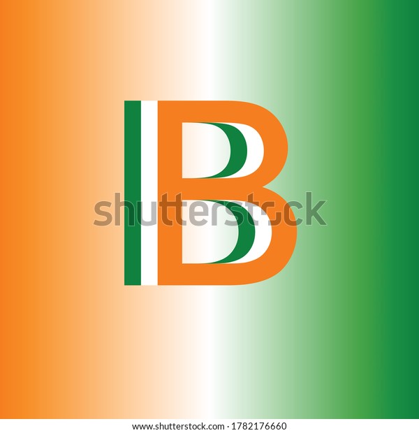 B Letter Indian Flag Design Stock Vector (Royalty Free) 1782176660 ...