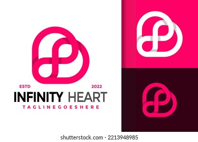 B Letter Infinity Heart Logo Design, brand identity logos vector, modern logo, Logo Designs Vector Illustration Template