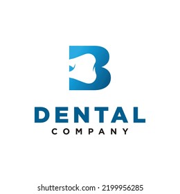 B Letter Initial Dental Modern Logo Stock Vector (Royalty Free ...