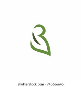 B letter initial leaf logo.
