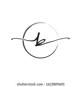 B letter initial logo with circle brush design vector