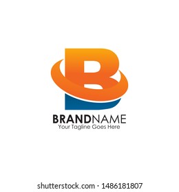 B letter initial logo design template