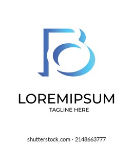 B Letter initial Logo Design monogram