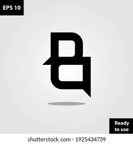 B letter initial smart chat messaging app logo company, logo vector template design. Ready to use, easy for edit.