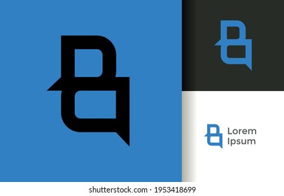 B letter initial smart chat messaging app logo company, logo vector template design. Ready to use, easy for edit.