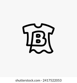 b letra niño camiseta ropa de vestir monograma logo vectorial ilustración de icono