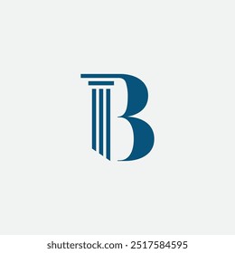 B Carta e Lei Logo modelo vetorial totalmente editável