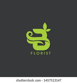 B Letter And Leaf Logo Design Logo