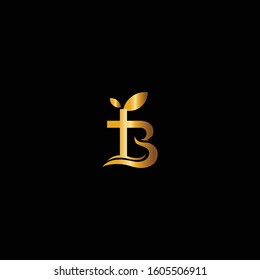 B letter leaf logo design vector modern unique