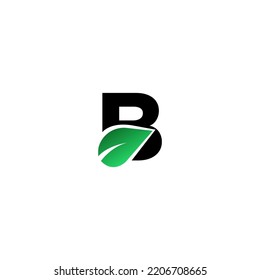 B letter leaf logo Design Template Vector Graphic Branding Element.