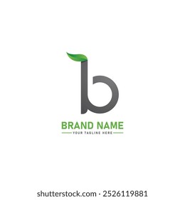  B letter with Leaf Logo Vector Illustration