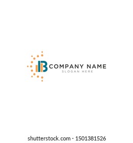 B letter with light abstract Logo Template Design Vector, Emblem, Design Concept, Creative Symbol, Icon