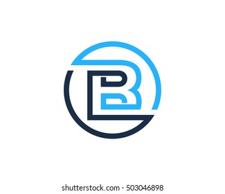 B Letter Line Circle Logo Design Template