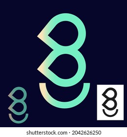 B letter line logo creative design