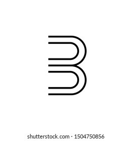B letter line logo design vector