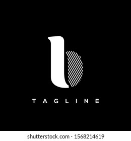 B letter line logo design vector template