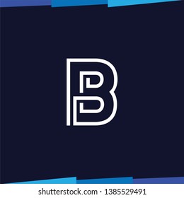 B Letter Line logo vector template