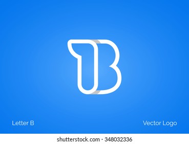 B Letter Linear Flat Minimal Alphabet typo logo icon