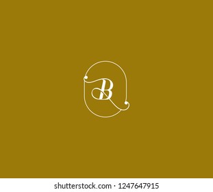 B Letter Linked Minimalist Prestige Line Emblem Badge Monogram Logotype