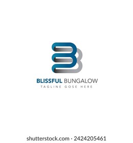 logotipo de letras B, diseño del logotipo de letras B 3D, 
Diseño del logotipo creativo B 3D, diseño creativo
