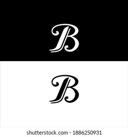 Diseño abstracto del logotipo de letra B sobre fondo de color blanco. b monograma