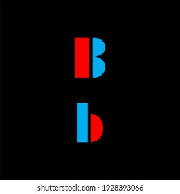 B letter logo abstract design on black color background. b alphabet