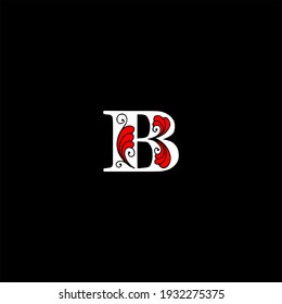 B letter logo abstract design on black color background. b alphabet