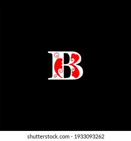 B letter logo abstract design on black color background. b alphabet