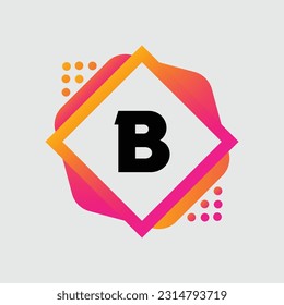 B Letter Logo abstract geometric design vector template Logotype icon Digital Technology style.