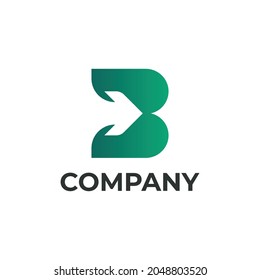 B letter logo with arrow