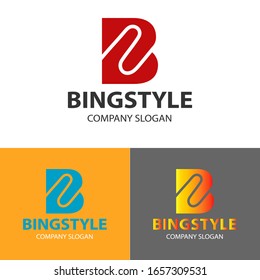 B Letter Logo with Bingstyle Logo