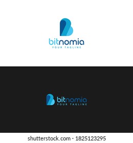 B Letter Logo/ Bitnomia color Logo Design