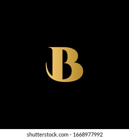 B Letter Logo Black Background Gold Stock Vector (Royalty Free) 1668977992