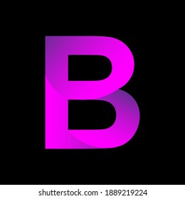 B letter logo with black background. B letter icon.