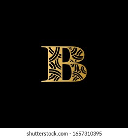 B letter logo with black background.B letter icon.This is golden letter design.