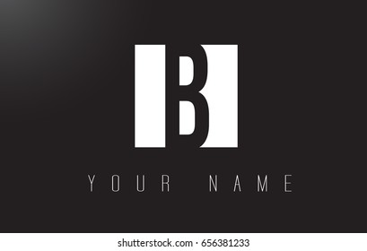 B Letter Logo With Black and White Letters Negative Space Design.