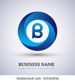 B letter logo in the blue circle. Vector design template elements for your application or company identity.
