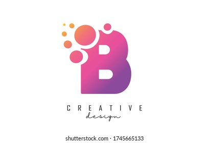 B Logotipo de letra con diseño de puntos azules. Logotipo de letra B con racimo de burbujas. Ilustración vectorial de identidad de marca corporativa con letra B. 