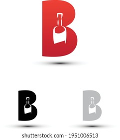 B letter logo with bottle concept, b for bottle logo
