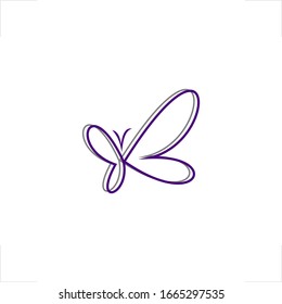 B letter logo butterfly design beauty