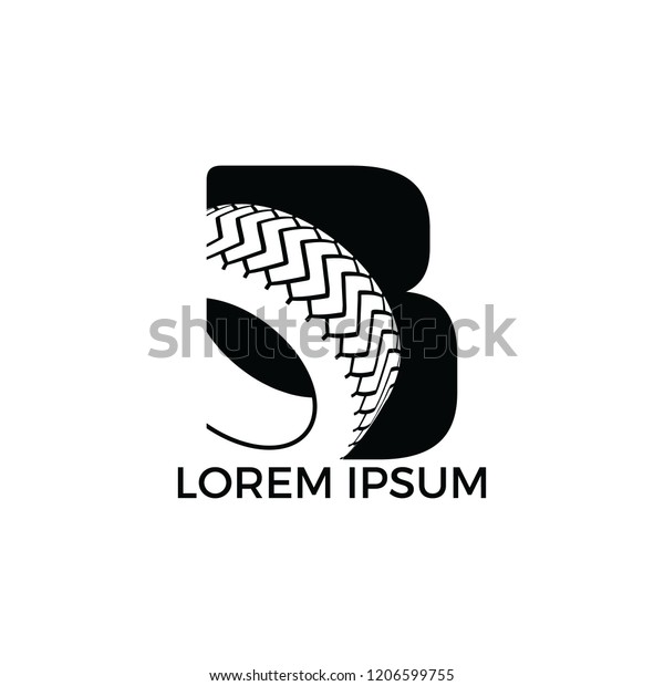 B letter logo car wheel logo design. Tire
company or tire shop vector logo
design.
