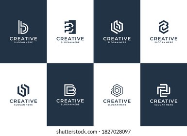 Colección del logotipo de la letra B. conjunto de inspiración de negocios con letras.